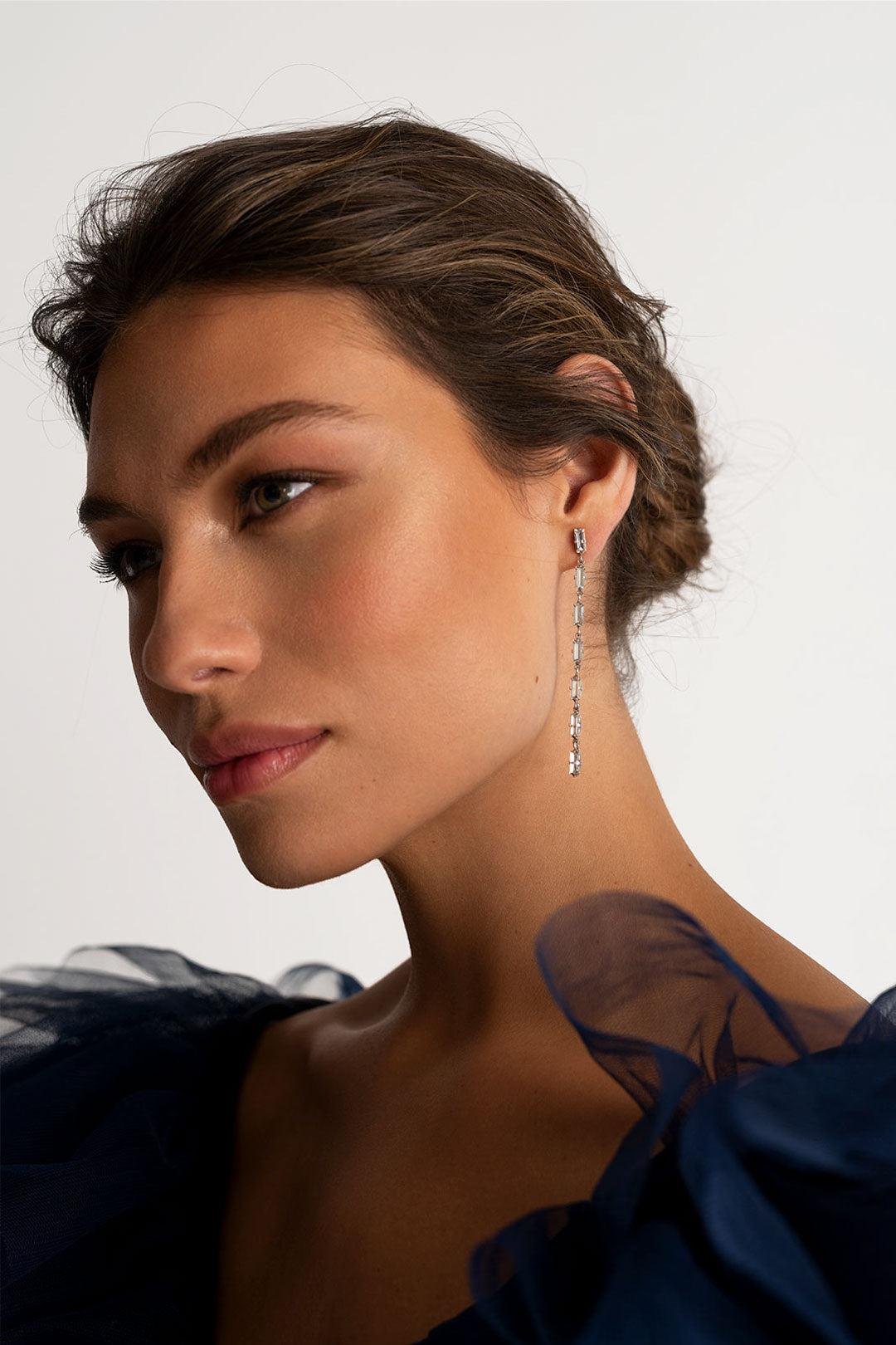 Silver chain earring