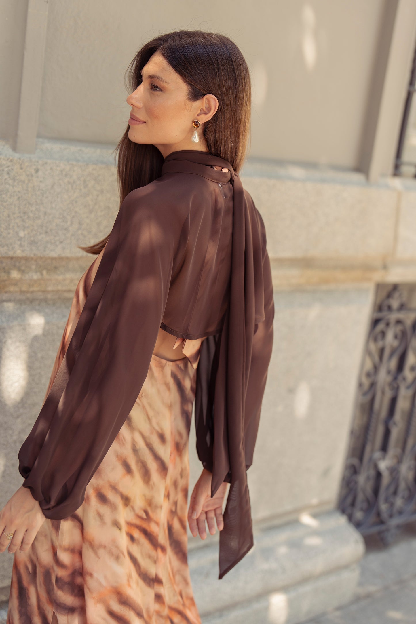Mangas Organza Marrón