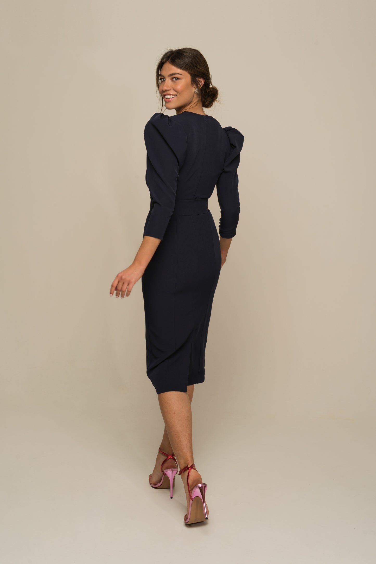 Brooke Navy Blue Midi Dress