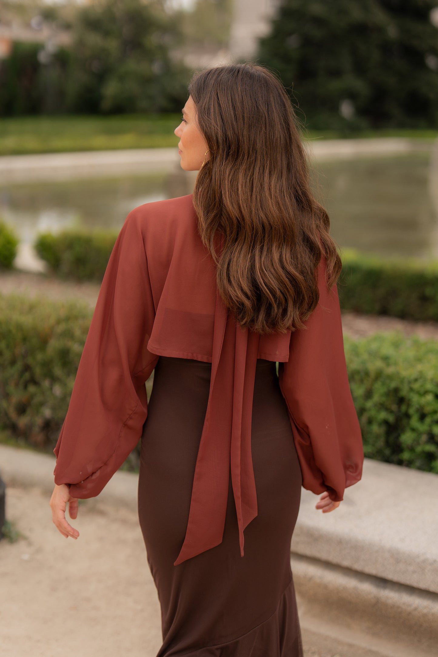 Mangas Organza Terracota