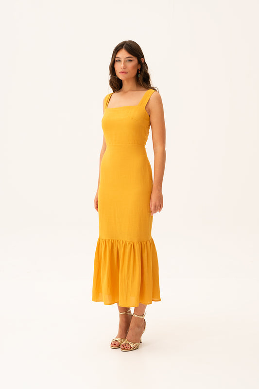 Vestido Adriana Ocre