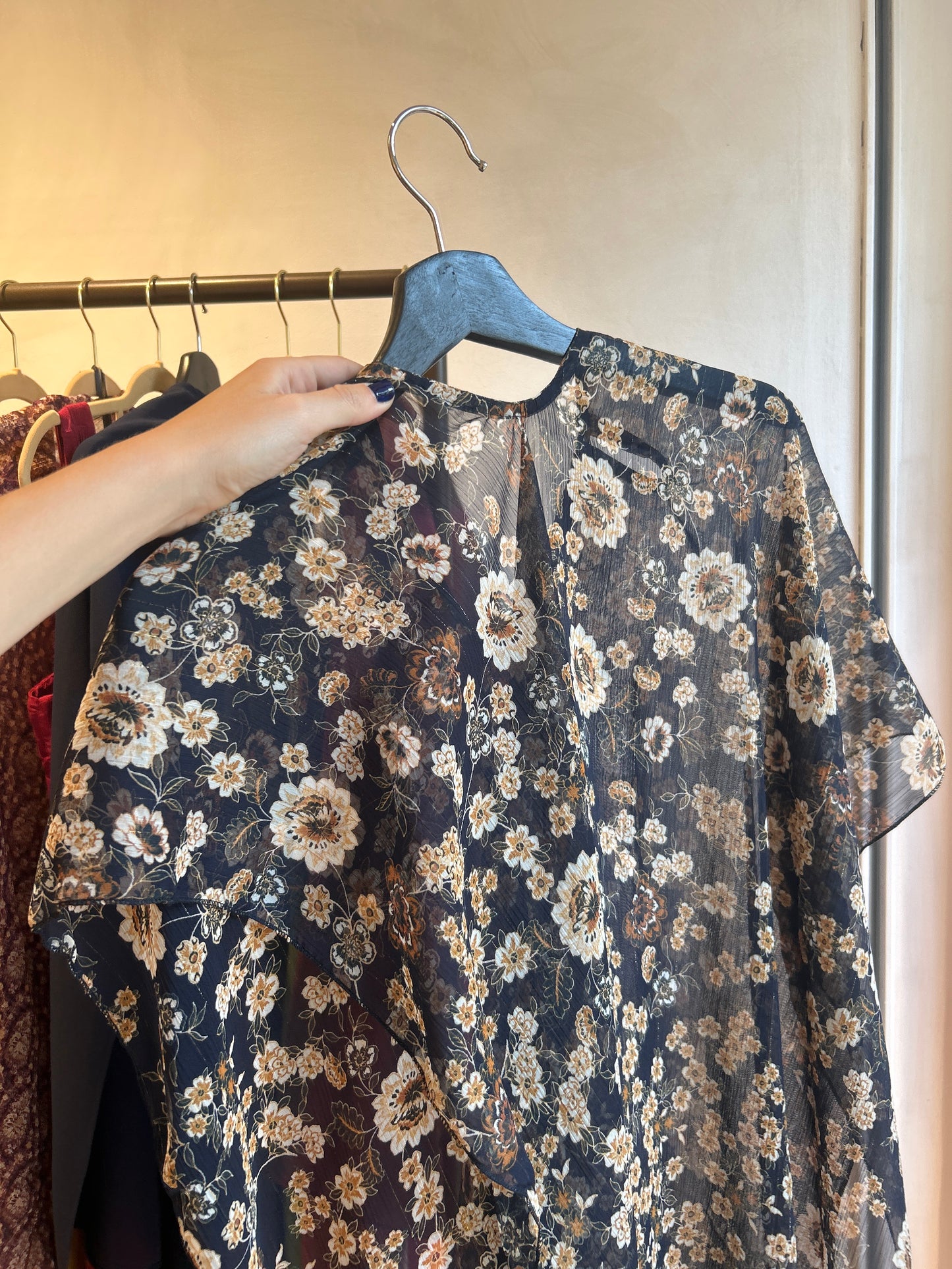 Yellow/Navy Floral Cape