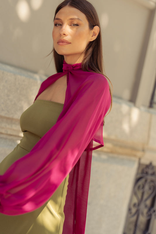 Mangas Organza Fucsia