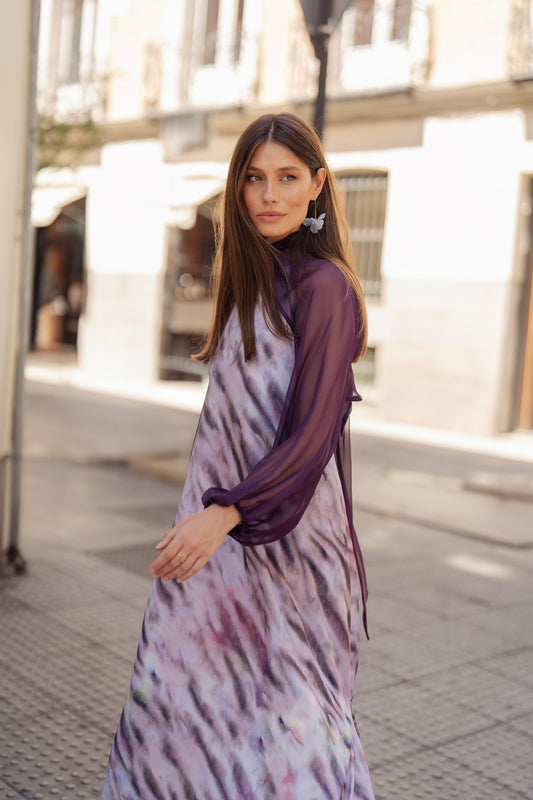 Mangas Organza Berenjena