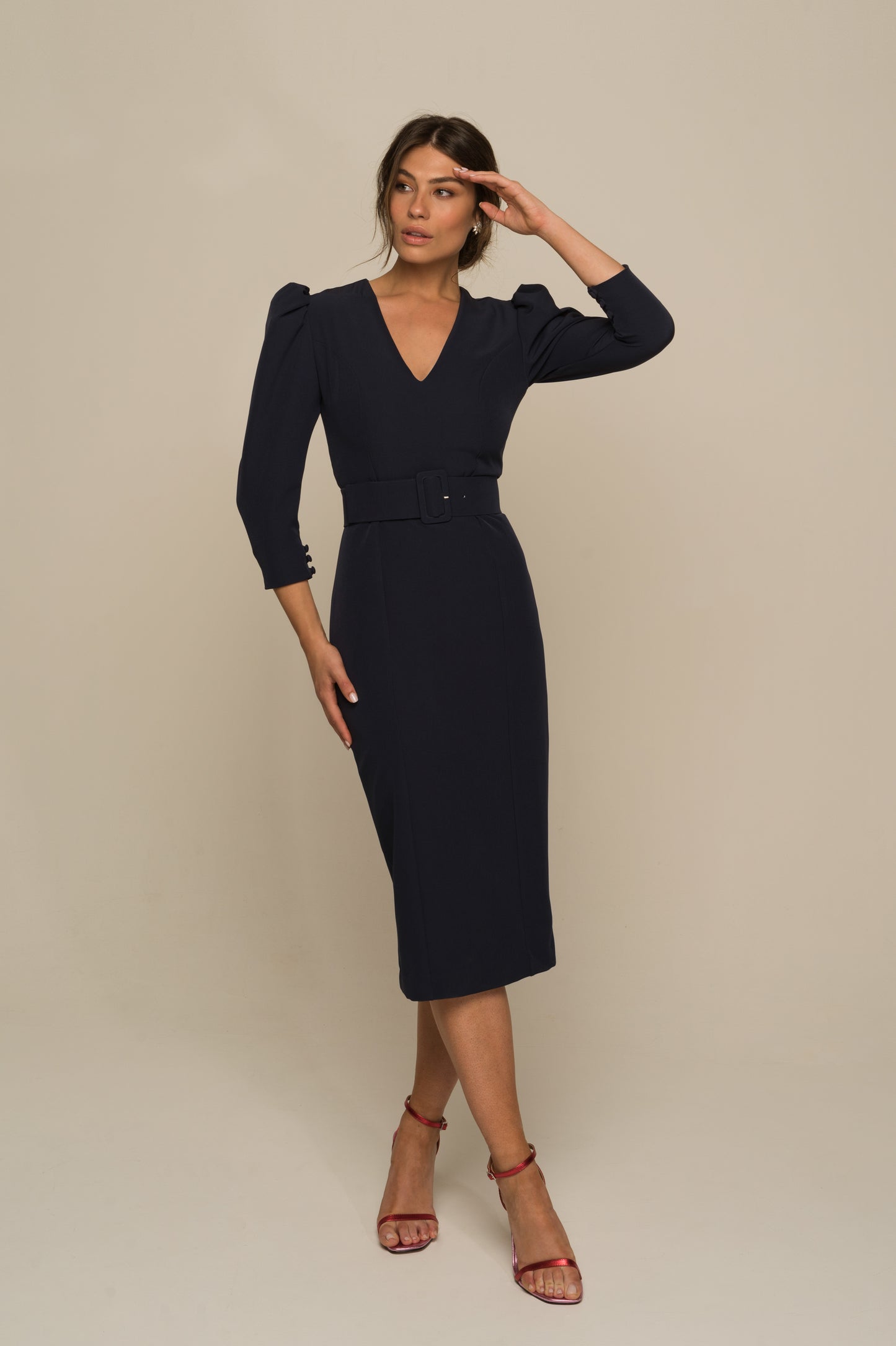 Vestido Midi Brooke Azul Marino