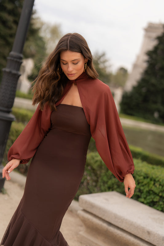 Mangas Organza Terracota